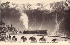 CPA Massif du Mont Blanc Chamonix Viaduc de la ligne du Montenvers Train