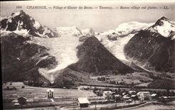 CPA Chamonix Village et Glacuer des Bossons Taconnaz 