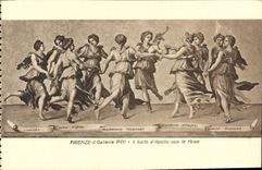 CPA Firenze R Galleria Pitti Il Ballo d'Apollo con le Muse 
