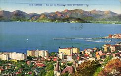 CPA Cannes vue sur les Nouveaux hotels et l'Esterel 