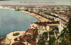 CPA Nice Baie des Anges vue prise du chateau 