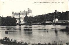 CPA Chateau de Pierrefonds vue prise de la Gare 