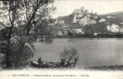 CPA Les Andelys Chateau Gaillard vue prise de Port Morin 