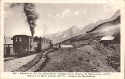 CPA Chemin de Fer du Mont Blanc Conduisant au Glacier de Bionnassay station du Mont Lachat Chaine du