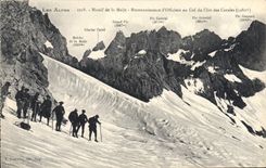 CPA Les Alpes Massif de la Meije Reconnaissance d'Officiers au Col du Clot des Cavales  Chasseurs Al