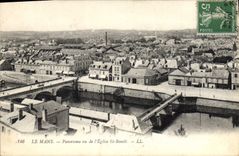 CPA Le Mans Panorama vu de l'Eglise St Benoit 