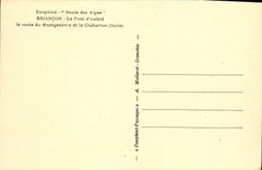 CPA Dauphine Route des Alpes Briancon Le Pont d'Asfeld La route du Montgenevre et le Charberton Ital
