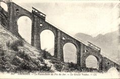 CPA Lourdes Le Funiculaire du Pic du Jer Le Grand Viaduc 