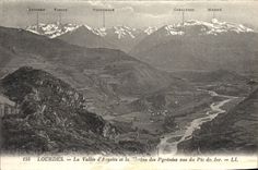 CPA Lourdes La Vallee d'Argetes et la Chaine des Pyrenees vue du Pic du Jer 