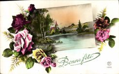 CPA Bonne fete Fleurs