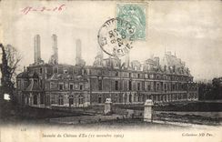 CPA Incendie du Chateau d'Eu 11 novembre 1902