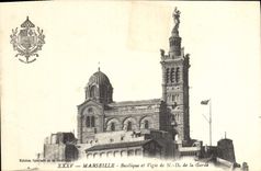 CPA Marseille Basilique et Vierge de N D de la Garde 