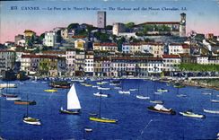 CPA Cannes Le Port et le Mont Chevalier 