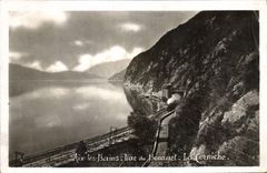 CPA Aix les Bains Lac du Bourget La Corniche Train