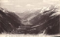 CPA La Vallee de Chamonix vue du Col de Vosaz 