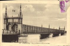 CPA Strasbourg Pont du chemin de Fer sur le Rhin 
