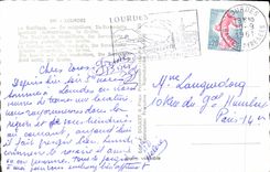 CPA Lourdes la Basilique en medaillons Ste Berbadette Portail Authentique la Grotte 