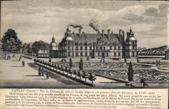CPA Tanlay Yonne vue du chateau du cote du jardin d'apres une gravare d'Israel Silvestre du XVII sie