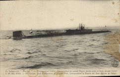 CPA Le Submersible Pluviose Commandant Callot Commandant en second Engel perdu Corps et Biens devant