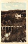 CPA Le Morvan Pittoresque Chastellux Yonne Le Chateau et le Viaduc 