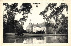 CPA St Fargeau Yonne Chateau et piece d'eau 