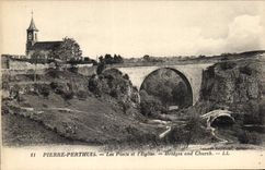 CPA Pierre Perthuis Les Ponts et l'Eglise 