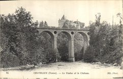 CPA Chastellux Yonne le Viaduc et le chateau 