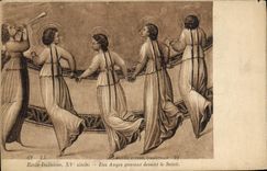CPA Musee Conde Chantilly Ecole Italienne Des Anges passont devant le Soleil 