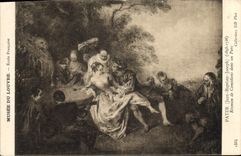 CPA Musee de Louvre Parter Jean Baptiste Joseph Reunionn de Comediens dans un Parc 