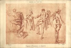 CPA Musee de Louvre Figures d'hommes et draperie 