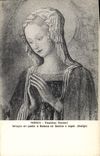 CPA Perugia Pinacotaca Vannucci Dettaglio del quadre la Madonna col Bambino a Augell Bonfigli 