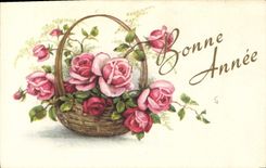 CPA Bonne Annee Fleurs