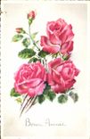 CPA Bonne Annee Fleurs