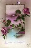 CPA Bonne Annee Fleurs