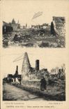 CPA Guerre Deux aspects des ruines Militaria
