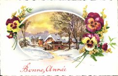 CPA Bonne Annee Fleurs