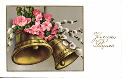 CPA Joyeuses Paques Fleurs