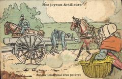 CPA Nos Joyeux Artilleurs Retour Triomphal d'un poivrot 