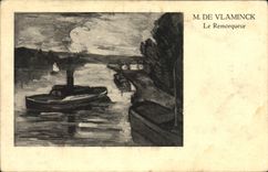 CPA M de Vlaminck Le Remorqueur 