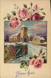 CPA Bonne Annee Fleurs