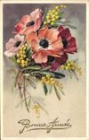CPA Bonne Annee Fleurs