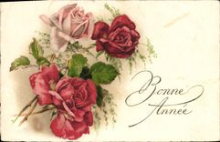 CPA Bonne Annee Fleurs