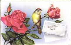 CPA Bonne Fete Papa Fleurs