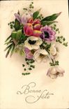 CPA Bonne Fete Fleurs
