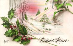 CPA Bonne Annee Fleurs