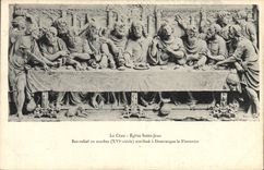 CPA La Cene Eglise Saint Jean Bas relief en Marbre attribute a Dominique le Florentin 