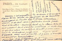 CPA Notre Dame de Paris Chimere Le Philosophe facade Ouest Dans Le Fond l'Eglise St Sulpice 