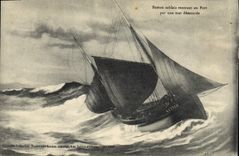 CPA Bateau sablais rentrant au Port par une mer demontee 