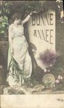 CPA Bonne Annee Femme
