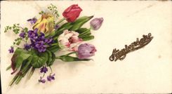 CPA Anniversaire Fleurs